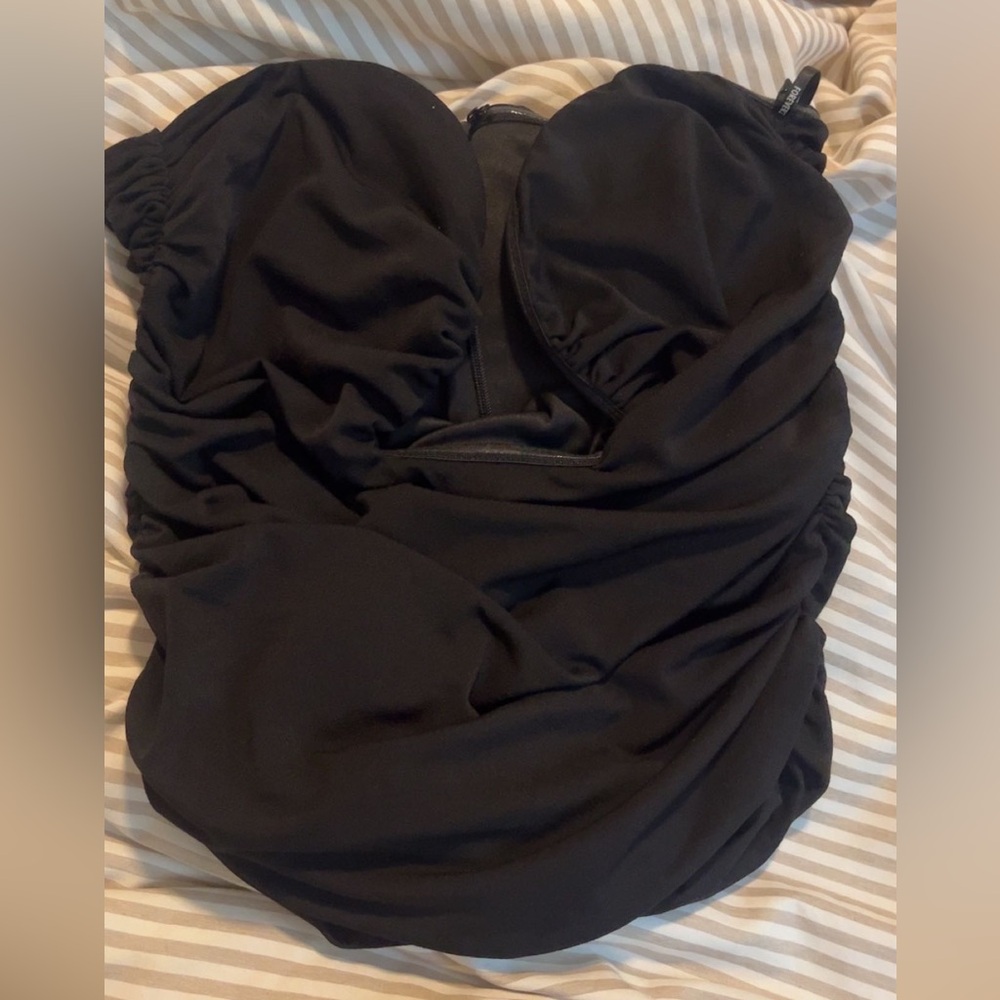 Forever 21 Black Dress with Ruched Design Tube Top